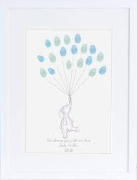 Baby Shower Keepsake Art Elephant Holding Thumb Fingerprint Balloons Baby Shower Activity Nursery Art Bab Babyparty Andenken Gastebuch Babyparty Baby Dekor