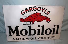 Mobiloil Antique Porcelain Sign Old 1930 Vintage Mobil Oil