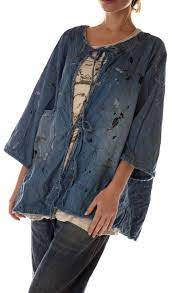 Cotton Denim Split Salvador Painter S Smock With Front Pocket Patches Mending And Distressing Magnolia Pearl Magnolia Pearl Lindsey berns denim artist smock dress | fall dresses for. cotton denim split salvador painter s smock with front pocket patches mending and distressing magnolia pearl