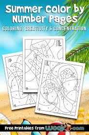 Get crafts coloring pages lessons and more. Summer Color By Number Pages Woo Jr Kids Activities