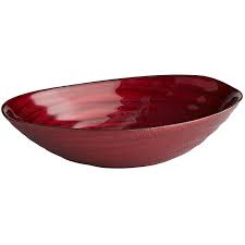 Metallic Red Swirl Bowl Oval Bowl Red Candles Decorative Bowls
