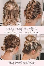 Are medium length hairstyles for me? 4 Go To Hairstyles That Take Less Than 15 Minutes Blonde Ambitious Blog Medium Hair Styles Easy Hairstyles Easy Braid Styles