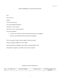 * avantaje ale acestei forme de organizare a instruirii: Fisa De Observare A Activitatii Didactice Mate