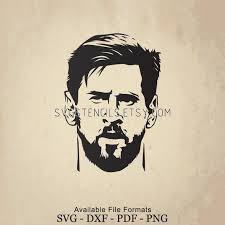 Svg Lionel Messi Stencil Silhouette Studio Monogram Etsy Messi Drawing Silhouette Art Stencil Art