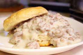 Image result for sausage gravy biscuits