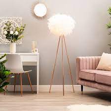 Find unexpected styles to illuminate the living room, bedroom and more. Plume Feather Tripod Floor Lamp Rose Gold Bhs