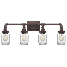 Kichler valserrano 3 light 24 wide bathroom vanity light. Roseto Mvbf6603rstb Rustic Black Wallace 4 Light 31 Wide Bathroom Vanity Light Lightingdirect Com