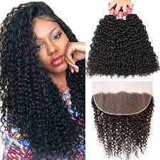 Malaysian textured hair blends best with relaxed textures of african american women. Kinky Curly Virgin Hair Weave 3 Bundles With Lace Frontal Closure 13x4 Nadula Best Virgin Human Hair Nadula