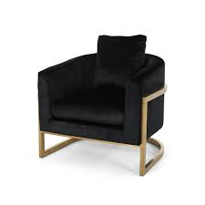 Sold and shipped by first choice home. Gdf Studio Chloe Modern Velvet Glam Armchair With Stainless Steel Frame Deep Black And Gold Finish Walmart Com Walmart Com
