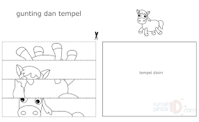 Ambillah kubus 1 dan 2, kemudian gambarlah setiap sisinya menjadi per bagian kepala (kita buat binatang yang hidup di air, darat, udara, dan binatang yang dapat dipelihara dan yang tidak dapat dipelihara) Puzzle Dan Jigsaw Anak Belajar Gunting Susun Dan Tempel Rumah Pintar