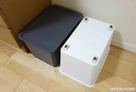 100均ダイソーの粘着テープ式キャスター 収納アイデアやボックスでの活用法 ブログ 収納 アイデア 収納 ダンボール 収納