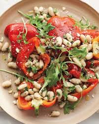 Roasted Red Pepper Salad With Anchovy White Beans Recipe Recipe Stuffed Peppers Peppers Recipes White Bean Recipes