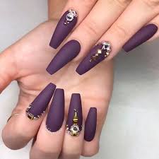 20 different ways to style glitter nails. Lovely And Cute Acrylic Nails Naildesignsjournal Com Plum Nails Purple Nails Coffin Nails Designs