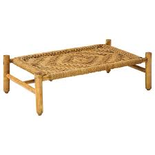 Kessler white woven coffee table bench: Audoux And Minet Woven Rope And Wood Coffee Table Or Bench At 1stdibs