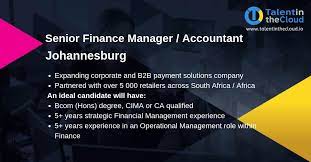 Finance jobs south africa is an online platform for recruiters and job seekers in the south african finance industry. Talentinthecloud On Twitter Senior Finance Manager Accountant Based In Johannesburg South Africa Apply Via The Link Https T Co Zuiri5zp52 Senior Finance Manager Jhb Southafica Career Hiring Opportunity Https T Co 0awunxxdeu