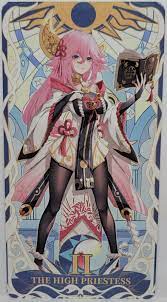 Genshin Impact Yae Miko Doujin Tarot Card The High Priestess | eBay