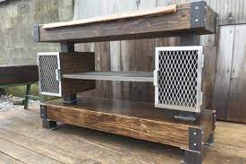 Extra long length perfect behind sofas, sectionals, as a dining room buffet, or under the tv; Rustic Industrial Wine Bar Buffet Table The Industrial Farmhouse