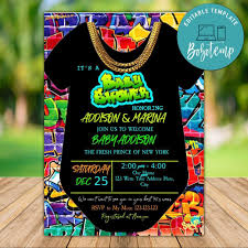 Editable Fresh Prince Baby Shower Invitation Instant Download Baby Shower Hip Hop Style Invita In 2020 Prince Baby Shower Invitations Prince Baby Shower Fresh Prince