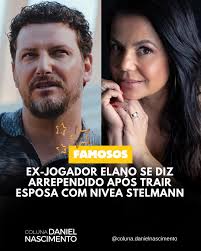 Ex-jogador de futebol falou que se arrependeu de trair a esposa após se  envolver com atriz Nivea Stelmann. Link da matéria na bio ou Story.