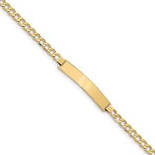 This is a 9ct 1/5th rolled gold bangle with great colour and an engraved floral design on one half. Custom Engraved 14k Gold Men S Curb Link Id Bracelet Pg79830