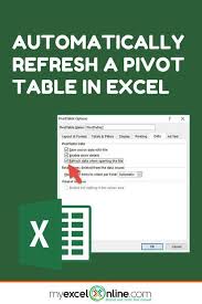 Automatically Refresh A Pivot Table Microsoft Excel Tutorial Excel Tutorials Excel Shortcuts