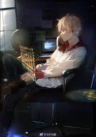 Blonde Anime Guy Headphones Epic Art Anime Anime Boy Anime Artwork