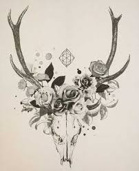 Geometric Deer Flower Tattoo Images Jpg 500 616 Deer Skull Tattoos Antler Tattoos Tattoos