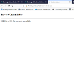 The 503 error in wordpress signifies that your website can't be reached at the present moment because the server in question is unavailable. Exchange Admin Center Http Error 503 Exchange Server 2019 Frankys Web Forum