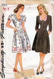 1940s Simplicity 1092 Vintage Sewing Pattern Junior Misses One Etsy In 2020 One Piece Dress Piece Dress Dropwaist Dress