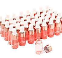 35 Pack,3ml Pink Sample Dropper Vial,Empty Glass Eye Dropper Bottle With  Rose-Gold Cap,Liquid Mini Glass Pipette Travel Essential Oil Perfume ...
