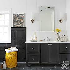 Take your cues from gray and white bedding jacquard woven mats add texture to monochromatic tiles. Baths With Stylish Color Combinations Better Homes Gardens