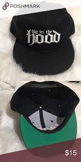 Big In The Hood Black Snapback Big In The Good Snapback Green Under Brim Snapback Adjustable Black Hat Cap Men S Accesso Black Snapback Black Hood