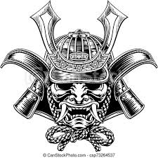 Gigaku masks were used to represent faces of birds, lions, demons and superhumans; Samurai Mask Japanese Shogun Warrior Helmet A Samurai Mask Japanese Shogun Warrior Helmet Illustration Canstock