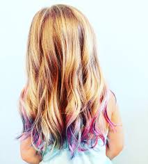 Little Girls Colorful Mermaid Hair Colored Hair Tips Girl Hair Colors Peekaboo Hair