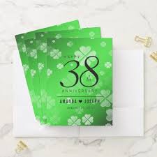 Elegant 38th Luck Themed Wedding Anniversary Pocket Folder Elegant Wedding Gifts Diy Accessories Ideas Anniversary Gift Diy Wedding Gift Diy Wedding Confetti