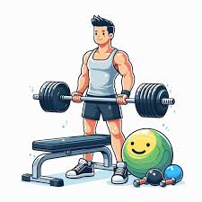 Funny vector image of a fitness club ...
