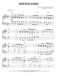 Download Winter Song Sheet Music Sara Bareilles Big Note Piano