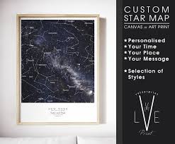 Custom Star Map Print Night Sky Print Star Chart Poster Or