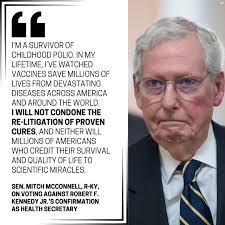 Sen. Mitch McConnell was the only “no” vote among Republicans for Robert F.  Kennedy Jr.'s confirmation >>  https://www.wkyt.com/2025/02/13/robert-f-kennedy-jr-is-confirmed-trumps-secretary-after-close-senate-vote/
