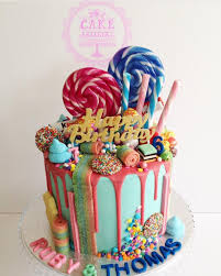 Candy Land Drip Cake With Loads Of Goodies Lolly Cake Drip Cakes Crazy Cakes