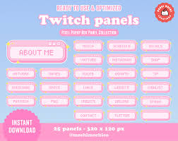 25x Twitch Cute Pink Pixel Pop Up Box Window Panels Badges Etsy Twitch Streaming Setup Twitch Streamers