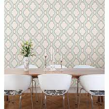 2625 21818 Turquoise Chain Link Structure Symetrie Wallpaper By A Street Prints Wallpaper Samples Trellis Wallpaper Home Wallpaper