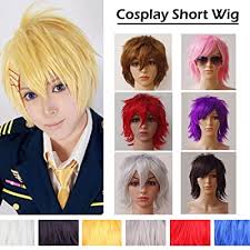 Saw something that caught your attention? Buy 2 5 Days Delivery Unisex Japanese Anime Cosplay Wigs Pink Synthetic Short Full Party Costume Wig Layered With Bangs And Cap Halloween Wigs For Women Men Girl Boy Teens Pink Online In