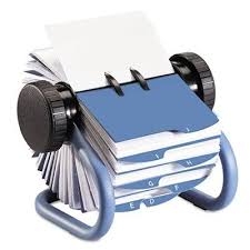 The cards measure 4 x 2 and the card holder measures 8 x 5 x 3 it has a plastic hinged lid. Rolodex Colored Open Rotary Business Card File With 24 Guides Blue Buy Online In Angola At Angola Desertcart Com Productid 118829851