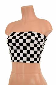 Black And White Checkered Tank Top This Item Is Made To Order Please Read All The Way Through The Listing Before Purchasing This Adorable Tube Top Outfits White Tube Tops Strapless Top Outfit