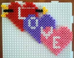 Une Jolie Chute De Coeurs Pour Ce Modele 291 Perles Prix De Vente Termine 2 20 Perles A Tisser Motifs Perles Hama Pokemon Perle