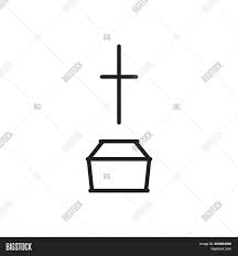 Set of two vector banners with realistic vector halloween pumpkins with a carved cross of it. Coffin Cross Sign Vector Photo Free Trial Bigstock