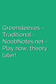Greensleeves Traditional Letter Notes For Beginners