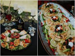 Tacos Are The Perfect Addition To A Hauntingly Beautiful Halloween Wedding Inspiration In Algodones New Mex Wedding Food Drink Wedding Food Wedding Drink Menu