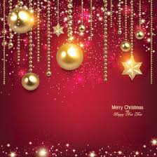 Free Vector Glowing Golden Ball Hanging On Elegant Star Flake Pattern Background Merry Christmas And Happy New Year Elegant Red Celebration Seni